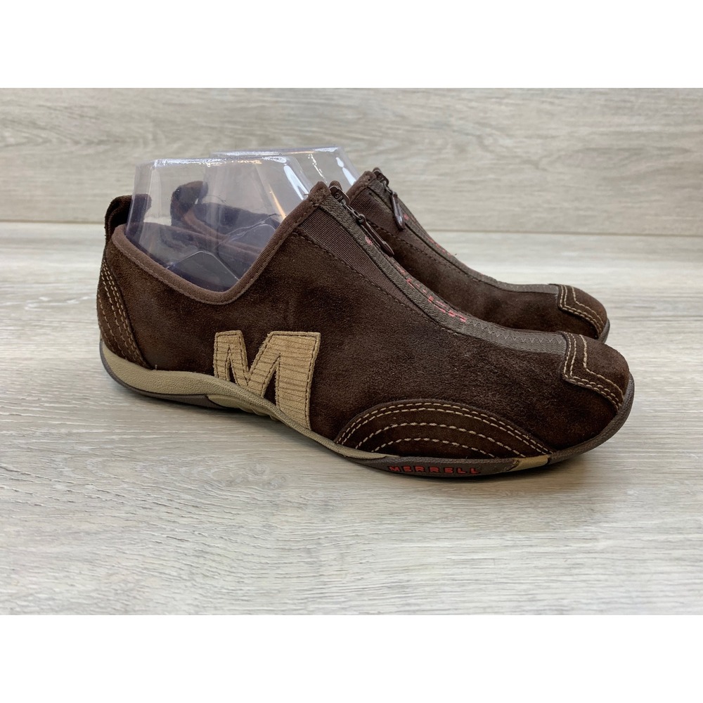 Merrell Barrado Women's Sneakers Leather Chestnut Brown Suede Zip 6 Shoes